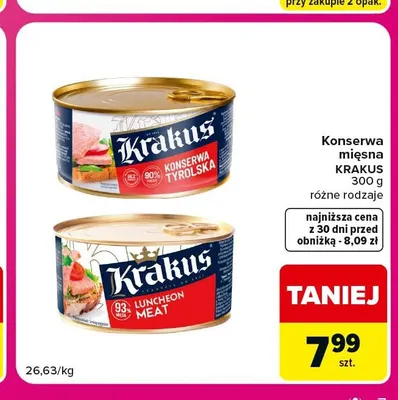 Konserwa mięsna Krakus luncheon meat promocja w Carrefour Market