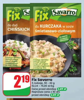 Fix do kurczaka w sosie śmietanowo-ziołowym Savarro promocja w Dino