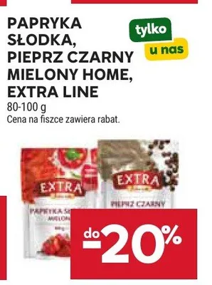 Papryka słodka, pieprz czarny mielony Home, Extra Line promocja w Stokrotka