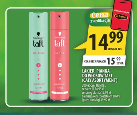 Lakier do włosów Taft Volume promocja w Arhelan