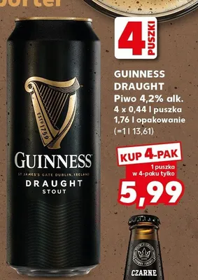 Piwo draught stout promocja w Kaufland