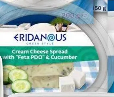Serek do smarowania z fetą i ogórkiem Cream Cheese Spread Eridanous promocja w Lidl