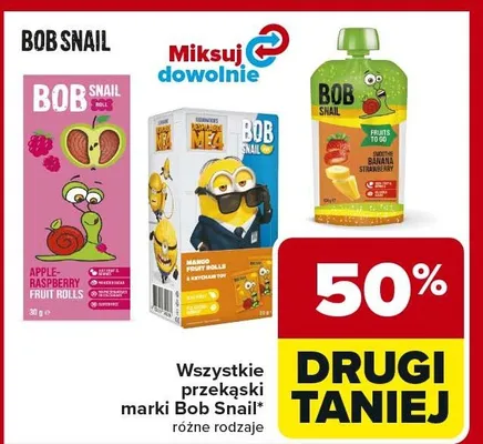 Wszystkie marki BOB SNAIL różne rodzaje promocja w Carrefour Market