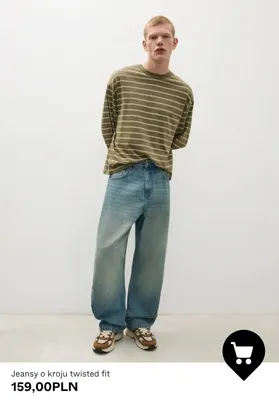 Jeansy o kroju twisted fit promocja w Bershka