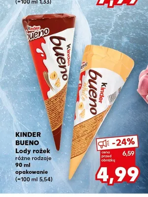 Lody rożek Kinder Bueno promocja w Kaufland