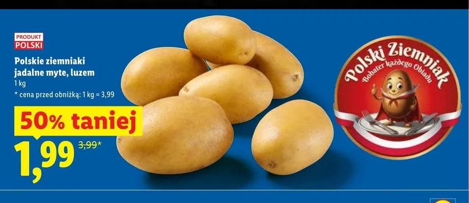 Ziemniaki jadalne myte luzem polskie promocja w Lidl
