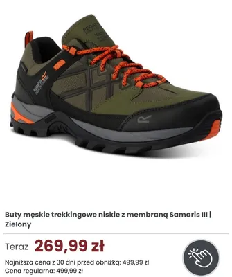 Buty męskie trekkingowe niskie z membraną Regatta Samaris III promocja w Regatta