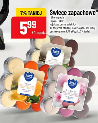 Świece zapachowe Aura promocja w POLOmarket