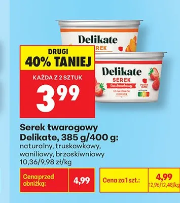 Serek twarogowy Delikate naturalny promocja w Biedronka