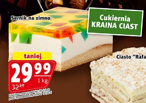 Sernik na zimno Kraina Ciast promocja w Prim Market