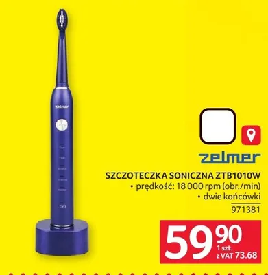 Szczoteczka soniczna Zelmer ZTB1010W promocja w Selgros