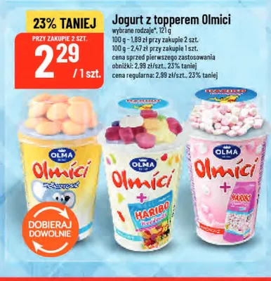 Jogurt z topperem Olma Olmíci Piškotíci promocja w POLOmarket