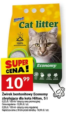 Żwirek bentonitowy Economy zbrylający dla kota promocja w Twój Market