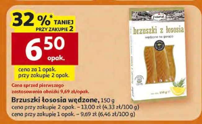 Brzuszki łososia wędzone promocja w Auchan
