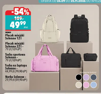Plecak miejski Solenne 22 l Wings promocja w Biedronka Home