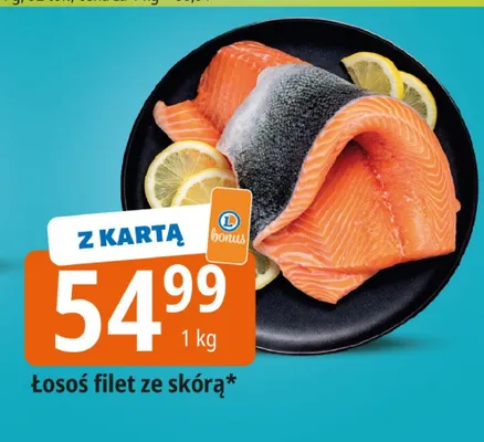 Łosoś filet ze skórą promocja w Leclerc