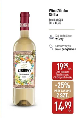 Wino Zibibbo Sicilia promocja w Aldi