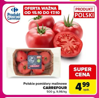 Pomidory malinowe premum promocja w Carrefour Market