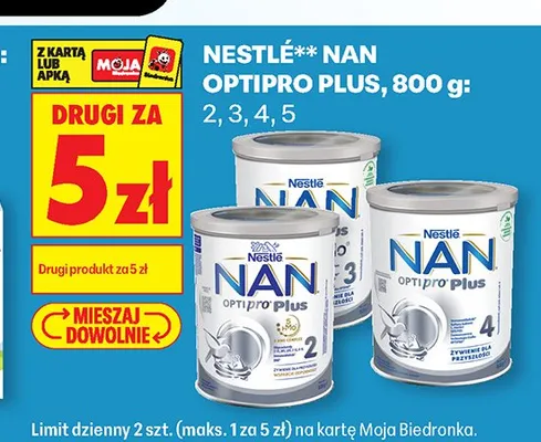 Mleko modyfikowane Nestlé NAN OPTIPRO PLUS 5 promocja w Biedronka