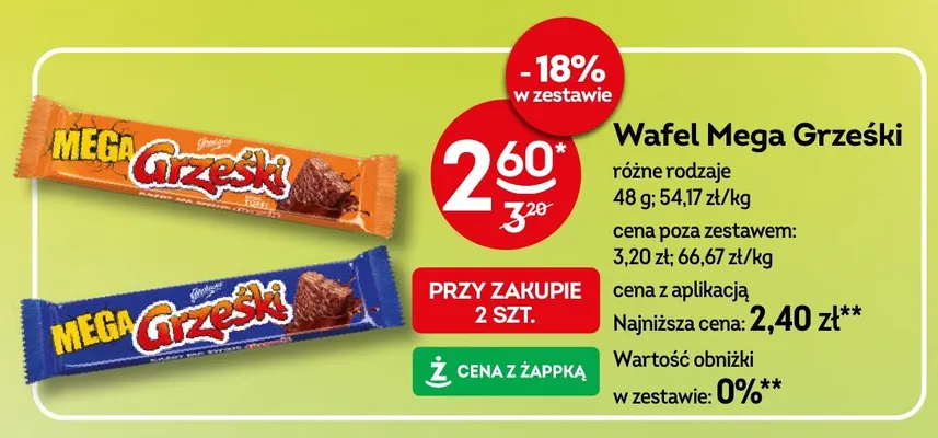 Wafel Mega Grześki promocja w Żabka