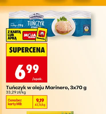 Tuńczyk w oleju Marinero 3-pak 70 g promocja w Biedronka
