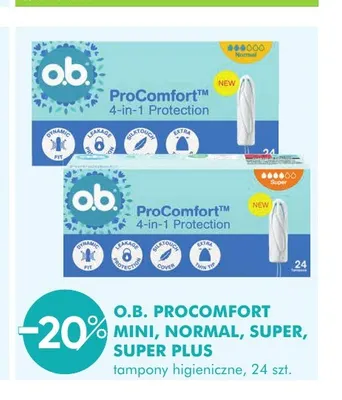 Tampony higieniczne ProComfort Normal o.b. promocja w Super-Pharm