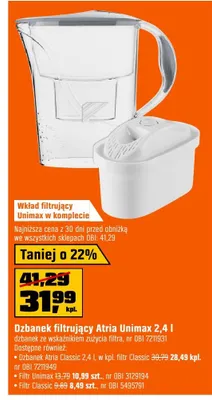 Dzbanek filtrujący atria unimax 2,4l promocja w OBI