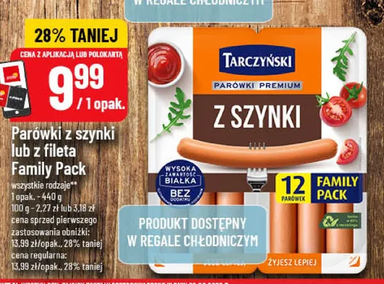 Parówki z szynki Family Pack Tarczyński promocja w POLOmarket
