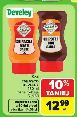 Sos Tabasco Sriracha Mayo Develey promocja w Carrefour Market