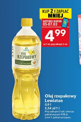 Olej rzepakowy promocja w LEWIATAN