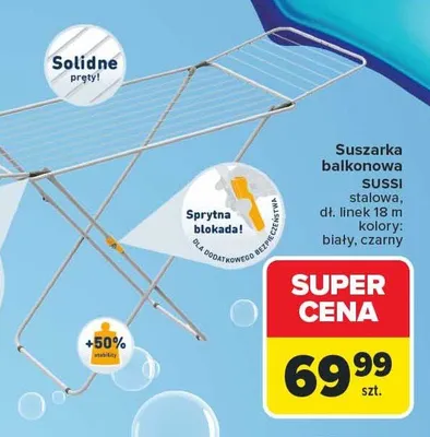 Suszarka balkonowa Sussi stalowa promocja w Carrefour Market
