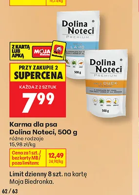 Karma dla psa Dolina Noteci promocja w Biedronka