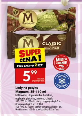 Lody na patyku Magnum Classic promocja w Twój Market