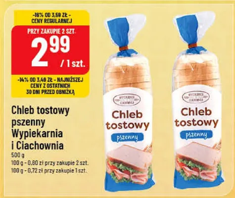 Chleb tostowy pszenny Wypiekarnia i Ciachownia promocja w POLOmarket