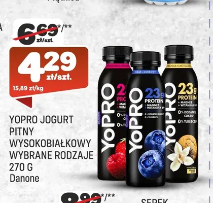 YoPro jogurt pitny wysokobiałkowy wanilia-ciasteczko Danone promocja w Społem Praga