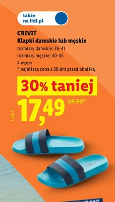 Klapki męskie CRIVIT promocja w Lidl