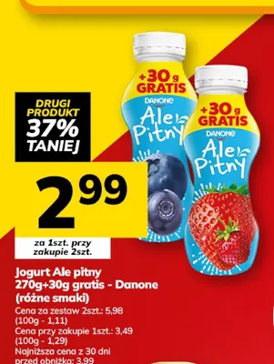 Jogurt pitny Danone Ale Pitny truskawkowy promocja w Hitpol