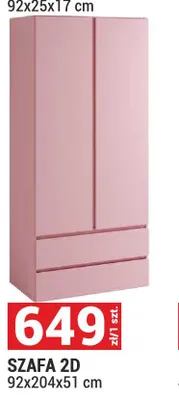 Szafa 2D 92x204x51cm promocja w Merkury Market