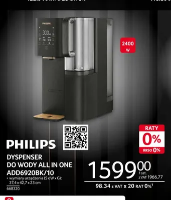 Dyspenser do wody All in One ADD6920BK/10 Philips promocja w Selgros