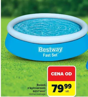 Basen z kołnierzem Bestway Fast Set promocja w Carrefour