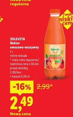 Nektar owocowo-warzywny Solevita promocja w Lidl