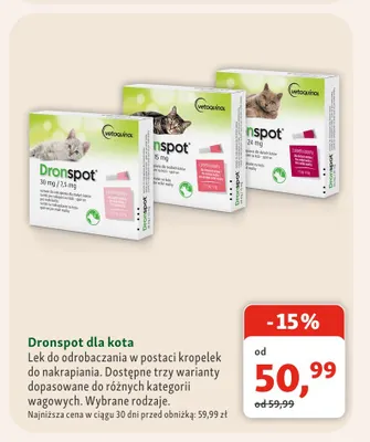 Krople do nakrapiania Dronspot dla kota promocja w MAXI ZOO