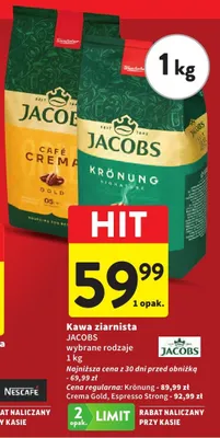 Kawa ziarnista Jacobs Espresso Strong wybrane rodzaje promocja w Intermarche