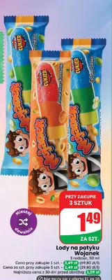 Lody na patyku Wojanek Pomarańcza-Brzoskwinia promocja w Dino