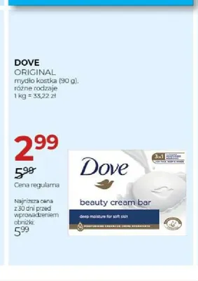 Mydło w kostce Dove Original promocja w Drogerie Jawa