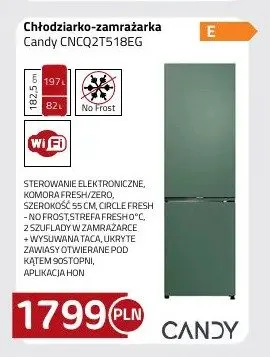 Chłodziarko-zamrażarka Candy CNCQ2T518EG promocja w kakto.pl
