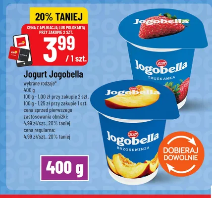 Jogurt Jogobella truskawkowy Zott promocja w POLOmarket