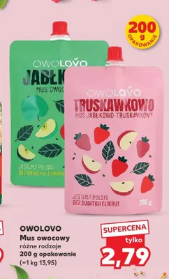Mus owocowy Owolovo Truskawkowo-Jabłkowy promocja w Kaufland