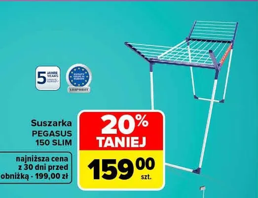 Suszarka Pegasus 150 Slim Leifheit promocja w Carrefour