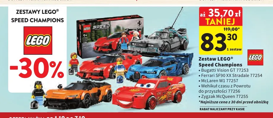 Zestaw LEGO Speed Champions Bugatti Vision GT 77253 promocja w Intermarche